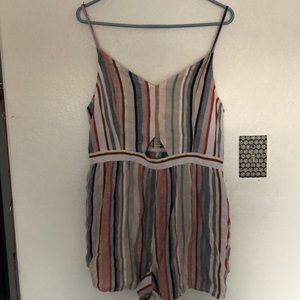 Stripped Peep hole romper